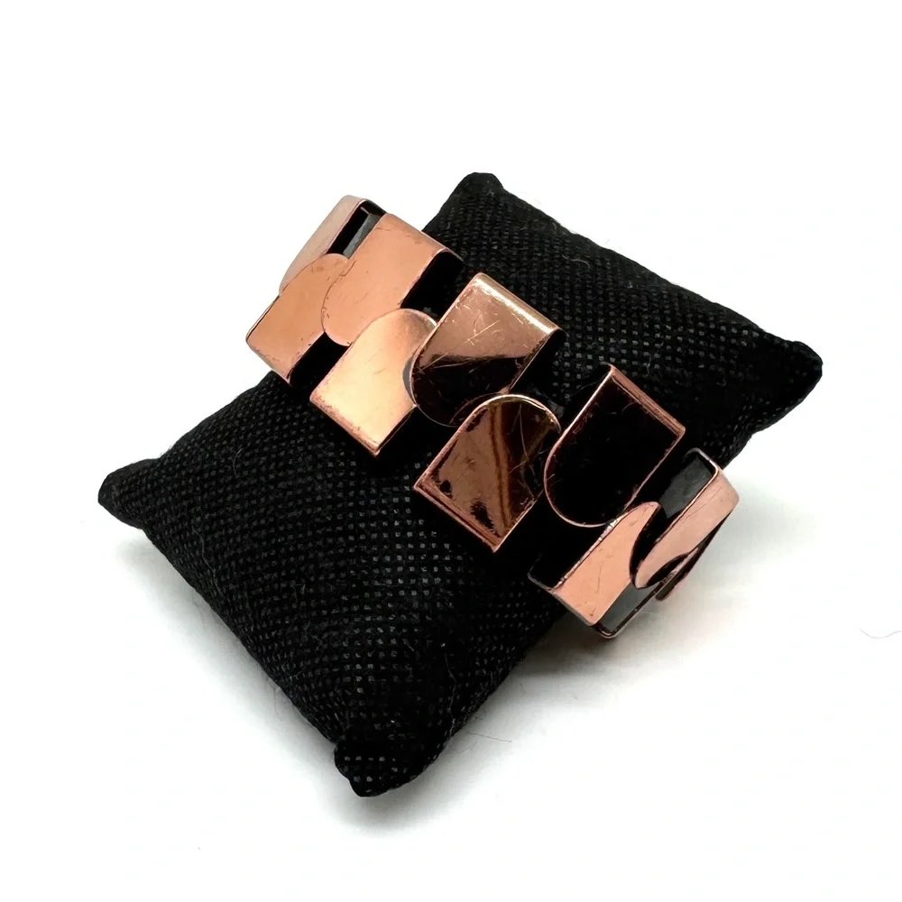 Renoir Vintage Copper Cuff Modernist Geometric Bracelet - Picture 3 of 16